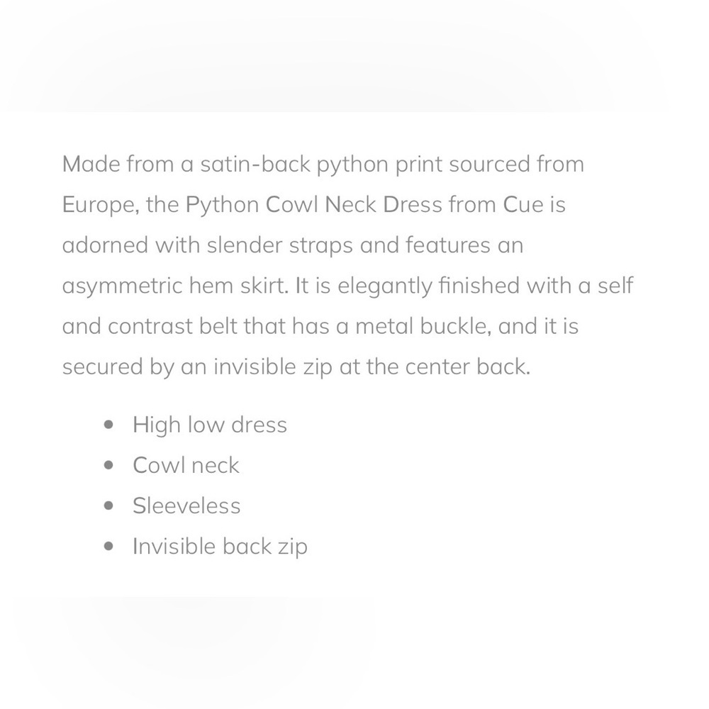 Cue | Python Cowl Neck Dress - Picture 7 of 9